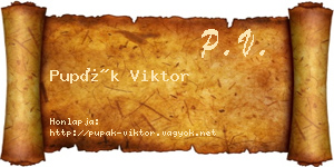 Pupák Viktor névjegykártya